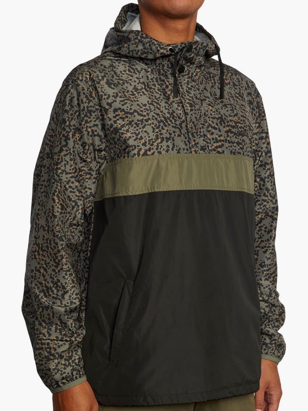 RVCA Meyer Packable Mens Anml Prnt Camouflage hooded Wndbrkr jacket Sz S NWOT